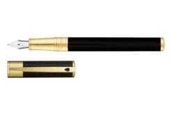 S.T. Dupont D-Initial Black Gold Vulpen -Schrijfgerei 260205 S T Dupont D Initial Fountain Pen Black Gold 3